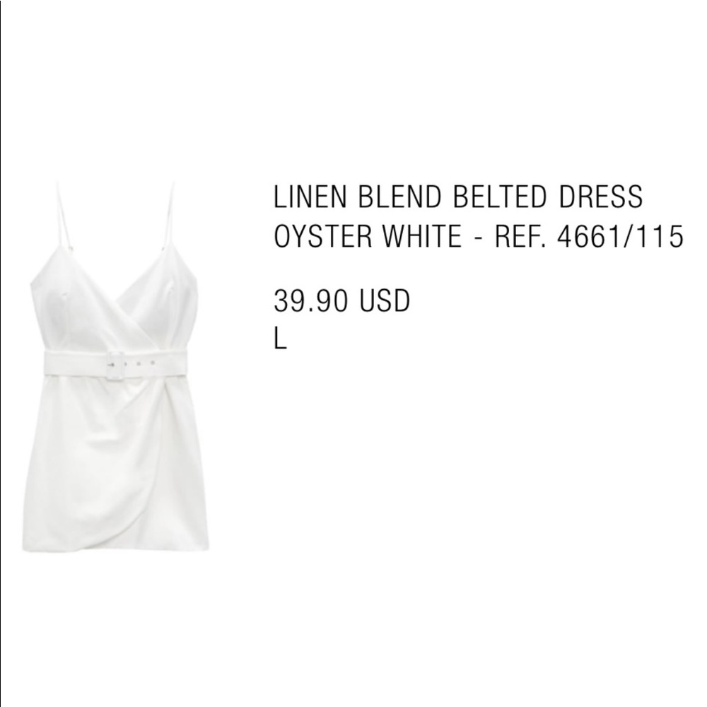 Zara Linen Blend Belted Dress - NEW WITH TAG!